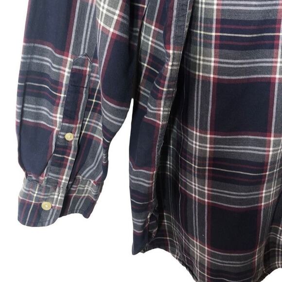 Nautica Plaid Button-Down Shirt XL Navy Blue Work or Casual Excellent Condition - Picture 7 of 12